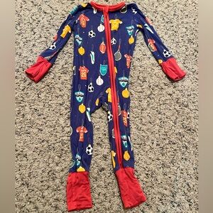 Angel Dear 6-12 Month Christmas Sports Ornaments Zipper Pajamas